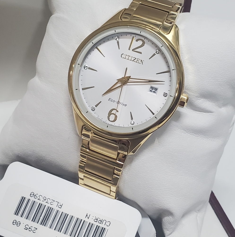NEW Citizen Chandler FE6102-53A Ladies 37mm Silver Dial MSRP $295